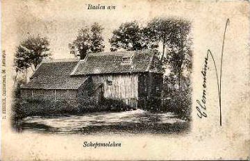 Foto van <p>Schepsmolen<br />Het Zwaddergat</p>, Balen, Oude prentkaart (coll. J. Claessens) | Database Belgische molens