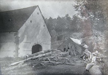 Foto van <p>Moulin de Férot<br />Sciérie Deherve de Férot<br />Le Fourneau</p>, Ferrières, Toen de molen nog actief was als houtzaagmolen. Verzameling Ons Molenheem | Database Belgische molens